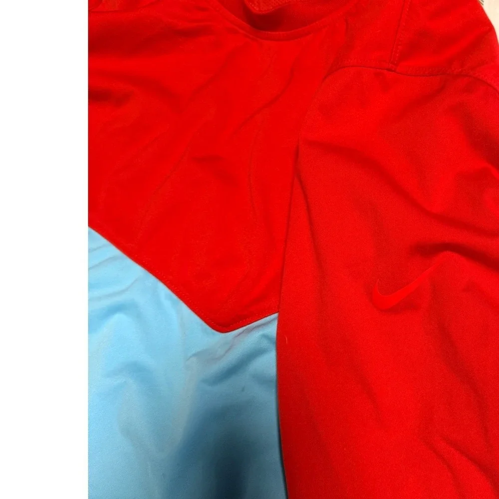 Nike Shield Mens Red Blue Colorblock Chevron Pullover Athletic‎ Top Medium